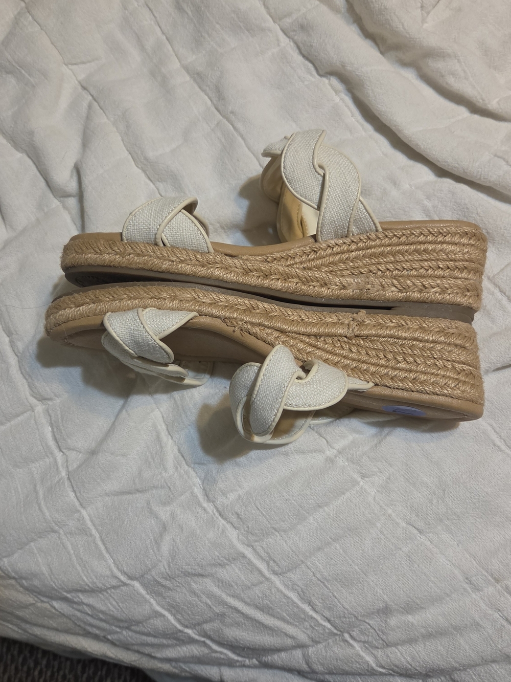 Tommy Bahama Cream Espadrille Platform Sandals